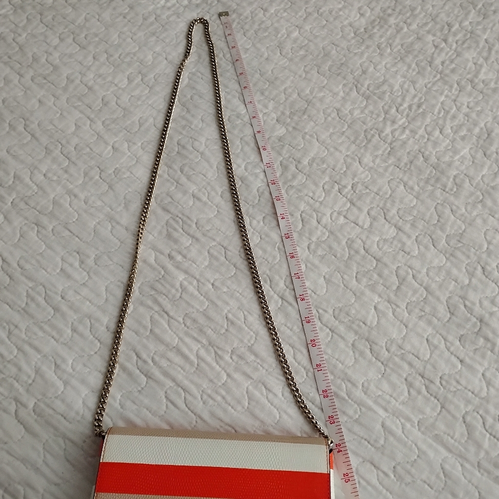 Kate Spade Orange, Tan, and White Striped Crossbody Bag with Wallet - Picture 5 of 6